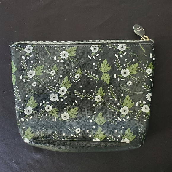 Dabney Lee Black Floral Double Sided Zip Top Cosmetic Makeup Anything Bag. - Picture 15 of 15